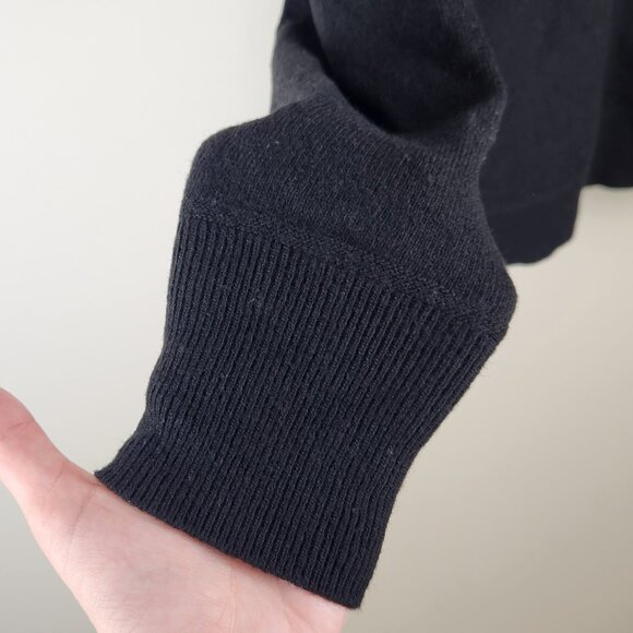 Banana Republic Filpucci Merino Wool Cashmere Slouchy V-Neck Sweater Black sz M - Picture 5 of 8